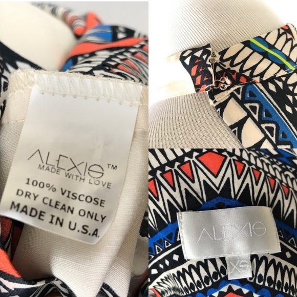 Alexis Vanji Halter Mini Dress Sz XS Tribal Print - Picture 7 of 7